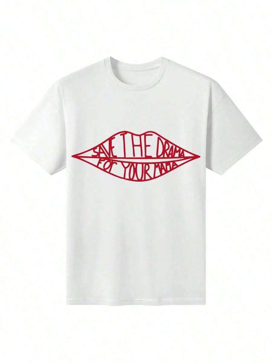 Save Drama Your Mama - Retro 9Os Mens & Woman-ShirtMen's Summer Breathable Cotton-Shirt  Summer Daily Shopping Casual-Shirt-365T - 白色 - 查看 1