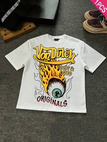 Boys' Easter Bunny Print T-Shirt, Cotton 100% Crew Neck Cute Top, Easter Outfit, Girls Summer Outfit, Toddler Boy Clothes, Boys & Teens' Casual Graphic Print Round Neck Short Sleeve T-Shirt, Summer Top Kids Clothes Boys, Baby Tees For Women, Regular Fit For Children, Spring/Summer Collection, Soft And Breathable Cotton, Comfortable Fit Short Sleeve T-Shirt, Perfect For Concerts And Festivals, Casual Wear, Perfect Gift For Kids, Party Favors For Kids - 白色 - 查看 1