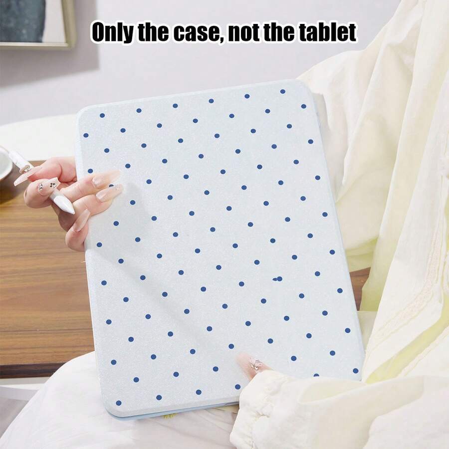 1pc Polka Dot Pattern PU Leather Flip Cover Case With 360 Degree Rotating Stand And Pen Slot, Auto Sleep/Wake Function, Suitable For Samsung A9/A9+/S9/S9FE/A11/A11+/S11/S10 FE/S10 FE+/S10 Lite, Air 5/6, Honor, Matepad, And Other Popular Models, Ideal For Back To School, Valentine's Day, Holiday Gifts - Multicolor - View 1