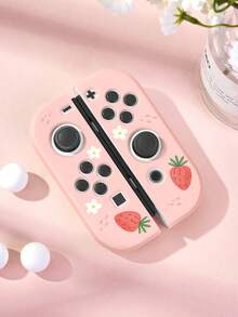 Ayotu 草莓花卉主题Switch保护壳，适用于新款Switch 2 (2025)/Switch NS/Switch OLED，无需取下即可在底座上使用，通用游戏手柄保护套，Switch游戏配件，防摔防刮，春日浪漫/返校礼物/情人节礼物 - 查看 16