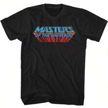 He-Man Red Orange & Blue Cartoon Logo Men's T-Shirt - 黑色 - 查看 1