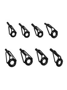 80pcs (1st Generation Stainless Steel) Ceramic Eyelets Fishing Accessories Set (10pcs Each Model), Black - Multicolor - View 5