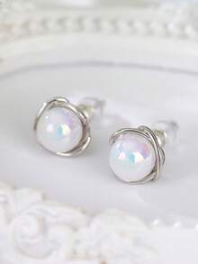 1 Pair Elegant Stud Earrings For Women For Party Engagement Anniversary Jewelry Valentine's Day Gift - 1# - View 2