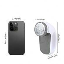 1 Electric Hair Remover, Single Gear/Three-Blade Steel Knife/Gray Battery Type/Hair Ball Trimmer (Without 2 AA Batteries), Suitable For Trimming Hairballs And Burrs On Sweaters, Scarves, Sofas And Carpets. It Is A Good Helper For Household Cleaning. - Battery Version - View 3