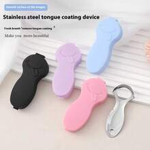 Stainless Steel Mini Portable Adult Tongue Scraper, Home Tongue Cleaning Tool To Remove Bad Breath - Multicolor - View 3