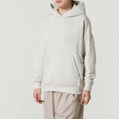 Under Armour 女士 Unstoppable Flc Txtr 卫衣-白色，休闲宽松舒适简约套头卫衣