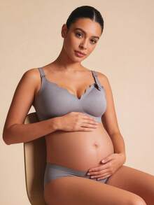 2 Pcs Pregnant And Postpartum Nursing Bra For Women, Lifting Without Steel Ring, Anti Sagging Front Opening Bra - Multicolor - View 4
