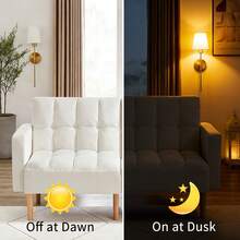 2-Pack Wireless RGB Wall Lamps With Remote, Rechargeable Battery Sconces, Dimmable Fabric Shade Night Lights For Bedroom Living Room Hallway - 金色 - 查看 7