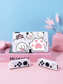 1 buah Casing Pelindung/Tempat Kartu Game/Dock/Penutup Debu dengan Desain Cakar Kucing Lucu untuk Switch2 (2025)/Switch/Switch OLED/Switch Lite, Kompatibel dengan Grip Joycon Kiri & Kanan yang Dapat Dilepas, Hadiah Terbaik untuk Gamer Switch - MultiWarna - View 2