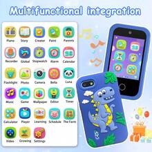 儿童学习玩具手机，内置MP3音乐播放器、20款益智游戏、12种场景闹钟、双摄像头、手电筒，适合男孩女孩培养良好习惯和独立学习能力。 - 彩色 - 查看 3