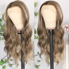 13X4 Purple Color Long Body Wave Lace Front Wig 26" Long Wavy Wigs Glueless Free Part 180% Density Violet Purple Wavy Hair With Adjustable Straps & Combs Heat Resistant Soft Loose Wave Synthetic Hair Replacement Wigs For Women Perfect For Daily Wear Parties & Special Occasions - 挑染金色 - 查看 4