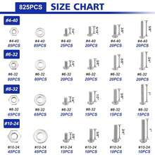 Stainless Steel Hardware Assortment Kit 1575pcs - Bolts, Nuts, Washers Set With Storage Box, 304 Rust-Proof Bolts & Nuts Kit For DIY, Home Improvement, Furniture Repair - Blue - View 3