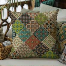 1/4pcs Bohemian Style Throw Pillow Cover, Square Cushion Cover, Suitable For Sofa/Bed, Single-Sided Design, Pillow Insert Not Included - A - View 6