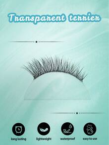 假睫毛 5对 短款纤细假睫毛 仿貂毛假睫毛 12mm 猫眼假睫毛 - 黑色 - 查看 9