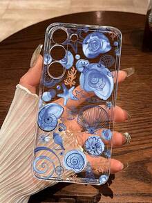 Ocean Creature Painted Transparent Minimalist Fashionable Shockproof Phone Case Compatible With IPhone 17/17Pro/17ProMax, 16/11/16Pro/16Plus/16ProMax/16e, 15ProMax, 13/14/12/XS/XR/7G/8P, Galaxy S25/S25Plus/S25 Ultra, A16/A36/A26/A56/A50/A12/A32, S26/S26Plus - Multicolor - View 4