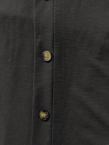 Chaqueta ligera de manga larga con botones y frente abierto, de unicolor, informal, para primavera/verano - Negro - Ver 8