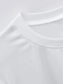 Camiseta De Manga Corta Para Mujer Con Estampado Vintage Dulce Y Fresco De Feliz Pascua, Casual Y Versátil Para El Día A Día De Primavera Y Verano, Elegante Ropa De Mujer Para El Festival De Primavera Y Pascua, Diseño Deportivo Y Moderno, Cuello Redondo Simple, Cómoda Y Transpirable - [Blanco] - Ver 6