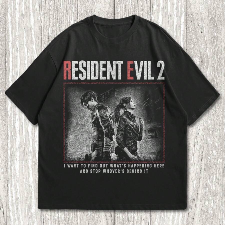 2 REMAKE Unisex T-Shirt, Leon Kennedy Shirt - màu đen - Xem 1