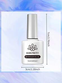 BORN PRETTY 10ml Gel de Unhas Aquarela, Esmalte de Unhas Removível com Efeito de Pintura Artística, Adequado para Salões de Beleza e Uso Doméstico - Transparente - Visão 3