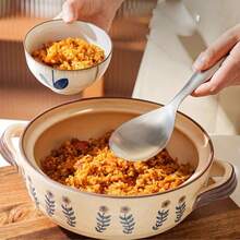 1pc Large Stainless Steel Rice Spoon, Non-Stick Serving Spoon, Thick Long Handle Rice Ladle - View 6