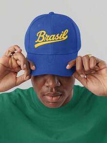 Embroidered Cap Brazil Urban Look Unisex Adjustable For Daily Use Gym Soccer World Cup Carnival Beach - Blue - View 7
