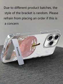 1pc Electroplated Glitter Full Coverage Crystal Clear Phone Case With 3D Metal Stand, Shockproof TPU Material Phone Protective Cover Compatible With IPhone 11/12/13/14/15/16/17/Pro Max - Silver - View 4