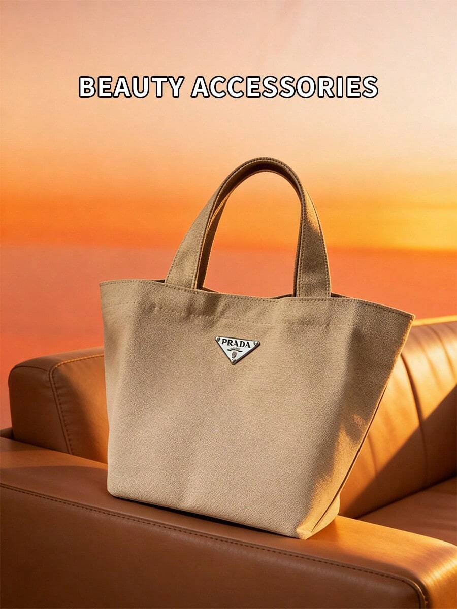 女士帆布手提包，旅行必备单肩包，收纳包，通勤包，办公包，PRADA-GIFT-24 - 棕色 - 查看 1