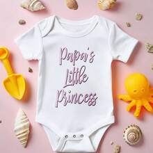 Baby Bodysuit  Papa's Little Princess Modern Look Button Closure For Newborn Bamboo  Soft Cotton Newborn & Infant Romper Outfit For Boys & Girls 0-24M - trắng - Xem 10