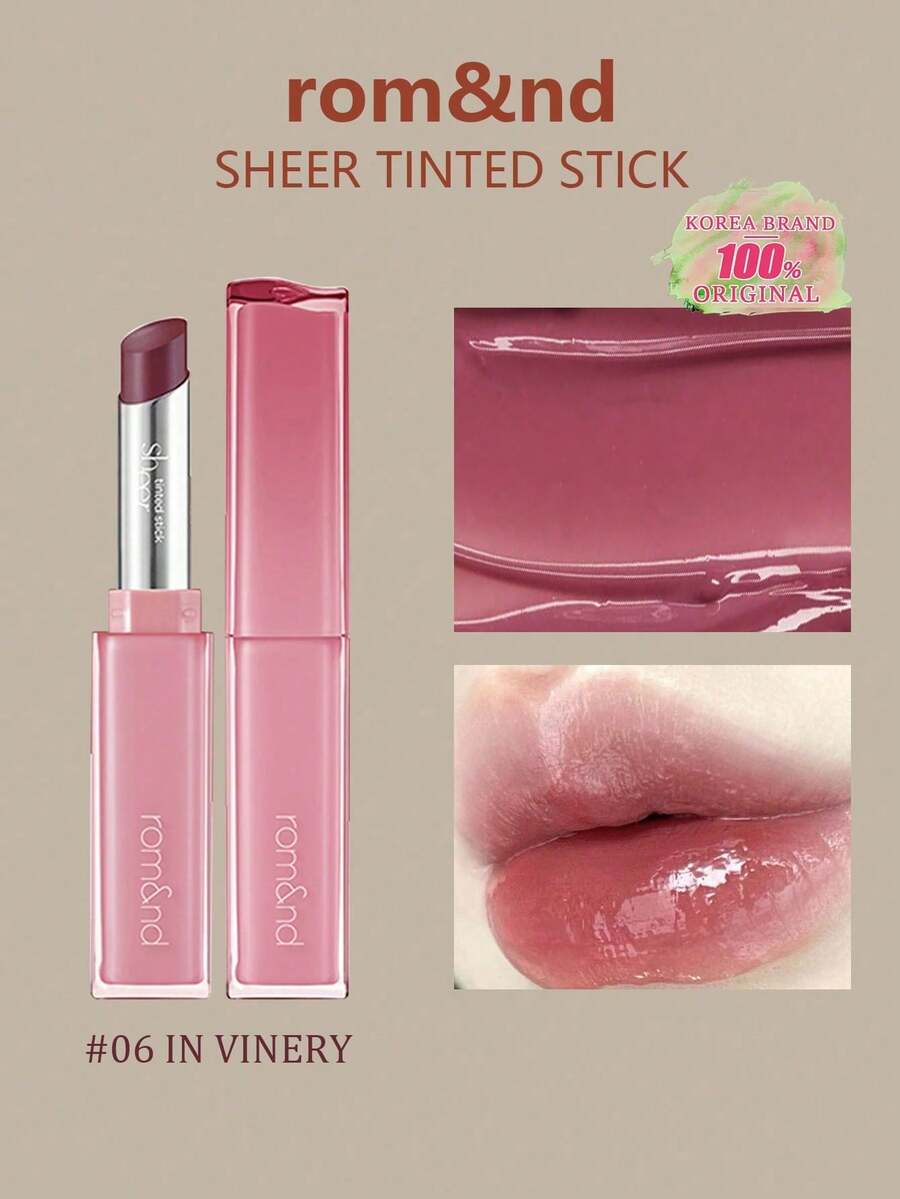 Rom&nd Romand Transparent Tinted Lip Balm #06 Grape Vine, Moisturizing, Natural Color, Long-Lasting, High Color Payoff, Smooth Finish, Non-Smudging, Nourishing, Vibrant Color, Korean Makeup, 2g/0.07oz - #06 IN VINERY - 查看 1