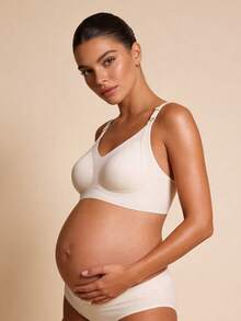 Sujetador de lactancia y maternidad Hart & Haze, sin cables, anti-caída, sujetador de amamantamiento posparto con diseño de elevación parcialmente fijo y apertura con clip - Blanco - Ver 2