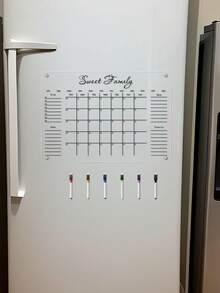 1pc Monthly Planner Magnetic Whiteboard, Transparent Acrylic Magnetic Memo Board For Refrigerator Decor, Back To School - I - View 8