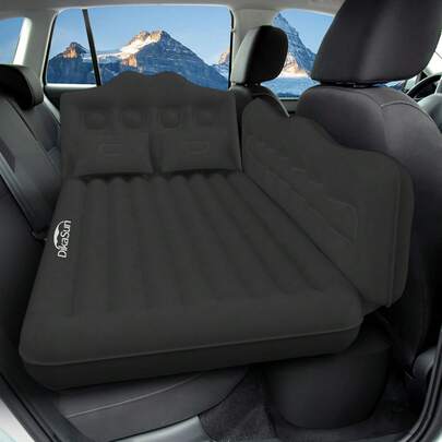 Car Air Mattress, Inflatable SUV Truck Camping Mattress For Back Seat, Thickened Travel Car Bed Sleeping Pad With Air Pump 2 Pillows