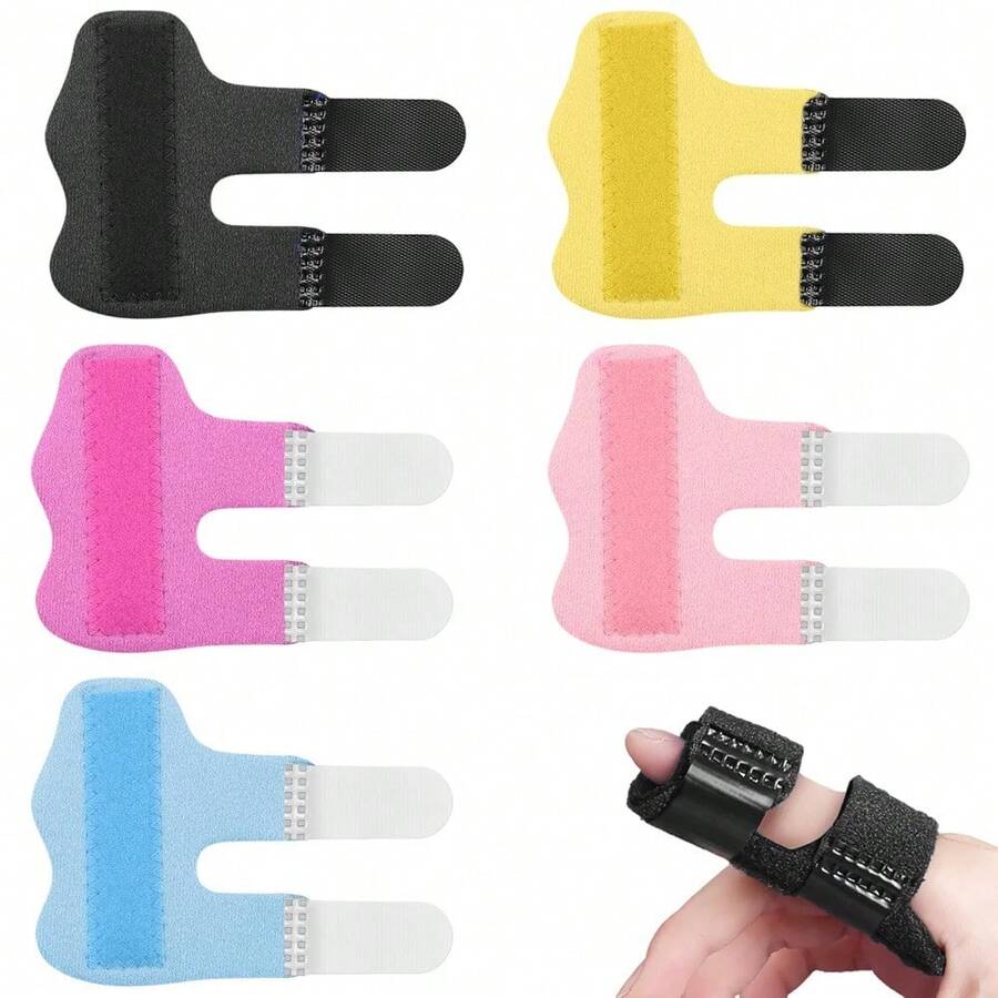5 Pcs Unisex Adjustable Trigger Finger Splint Breathable Finger Brace Support For Knuckle Protection Daily Hand Care Use - 預設 - 查看 1