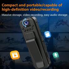 Cámara portátil inalámbrica para vlogging con visión nocturna y lente rotativa 180°, cámara deportiva portátil para actividades al aire libre como esquí, ciclismo, senderismo, también adecuada como cámara personal para vlogging o videocámara portátil - Negro - Ver 4