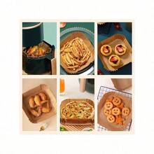 Air Fryer Oven Paper 100 Pieces, Air Fryer Baking Sheets 4.5-6L Square, Non-Grease Non-Stick Disposable Paper Liner For Air Fryer, Oven, Frying Pans, Microwave - Ginger - View 4