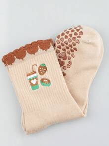 1 đôi tất Pilates nữ họa tiết hoạt hình dễ thương, có chấm chống trơn trượt, thích hợp cho phòng tập nhảy và các hoạt động thể thao trong nhà. - Nhiều màu - Xem 12