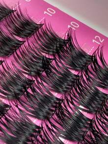 Hinarin 140 Pcs D Curl Lash Cluster Fluffy Cluster Lash Extensions Volume 0.07mm Curly Wispy DIY Mink Eyelash Extensions 8-18mm Mixed Tray Makeup Tools Personal Lash Extensions Suitable For Daily Makeup And Role Play False Eyelashes Fake Lashes - D - View 6