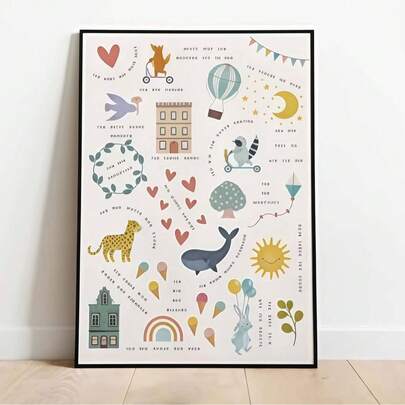 一幅色彩缤纷的帆布画 | 现代家居装饰，适用于宿舍、公寓、卧室 - 色彩鲜艳，无框，竖版。也适用于学校辅导员办公室。励志海报 | 儿童励志海报 | 积极信念 | 儿童礼物 | 天堂