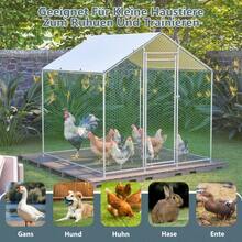 Chicken Run/Coop 2x2x2m With Safety Lock And Waterproof PE Cloth, Metal Run For Chickens, Rabbits And Other Small Animals - View 2