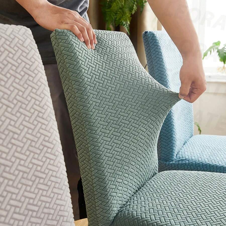 Funda elástica para silla de color sólido, fundas elásticas de LICRA para el hogar, fundas para asientos de sillas para cocina, comedor, banquete de boda, hogar PMNX - Gris - Ver 1