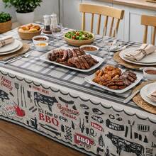 Toalha Térmica de Mesa Tema Boi Impermeável Antiderrapante Lavável Decoração Cozinha - Preto e Branco - Visão 4