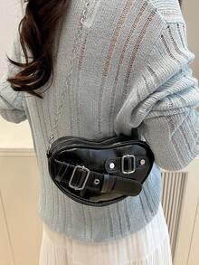 Love-Shaped Small Square Bag - Exquisite Crossbody Bag. 2026 New Model - Luxury And Modern Style Women's Bag. - Black - View 5