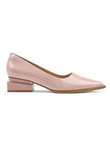 Women's Elegant Classic Patent Leather Flats Pointed Toe Block Heel Work Shoes Office Shoes For Women - 裸色 - 查看 11