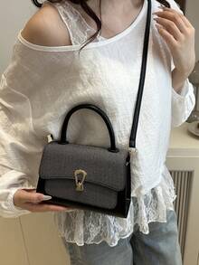 Elegant Versatile Commuter Small Square Casual Chic Women's Handbag, Fashionable Niche Stylish Shoulder Crossbody Bag - Black - View 7