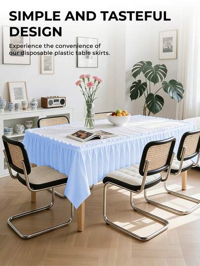 半块纯色桌布，PEVA材质，防水，适用于家居、厨房、户外派对餐桌装饰