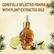 FLATPEA 男士古龙水香氛油，蓝色水晶香水油，时尚男士骷髅蓝古龙水油，独特风格，持久留香，30毫升，精致男士香水，适合派对约会、日常使用，情人节礼物，男友礼物，节日礼物 - 茶色骷髏頭香水油 - 查看 6