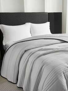 1 buah Selimut/Blanket Musim Panas Ringan Bergaya Minimalis Lembut & Nyaman, Cocok untuk Semua Musim, Dapat Dicuci, Cocok untuk Tempat Tidur Tunggal/Ganda, Hotel, Berkemah, Dekorasi Rumah | Desain Quilted Modern | Timbul Gelombang, Dekorasi Musim Gugur, Dekorasi Kamar - Grey - View 8