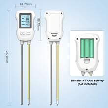 Medidor de Humedad del Suelo, Medidor de Humedad de Plantas 3 en 1, Probador de Temperatura y PH, Sensor Higrómetro de Probador de Suelo, Herramienta de Jardinería - A - Ver 4