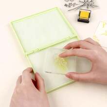 5.9 X 4.8 Inch Double-Sided Synthetic Brush Stamp Cleaning Pad, Suitable For Stamps, Stamp Pads, Rubber Stamps Cleaning (Yellow) - TT1006 - View 5