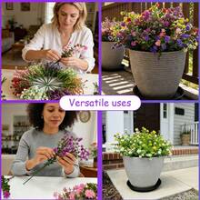 23 Pcs Artificial Flowers For Outdoors, Fake Plants For Indoor Decor, UV Resistant Faux Greenery For Home, Office, Wedding, Table Centerpieces, Patio, Porch, Farmhouse Decor - Mixed Colors - View 8